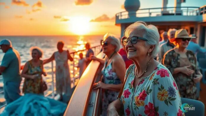 A aposentada que trocou a vida na terra por um cruzeiro sem fim