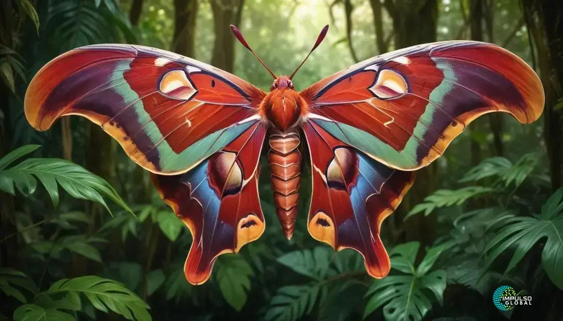 A mariposa-atlas e seu tamanho impressionante. A mariposa-atlas e seu tamanho impressionante.