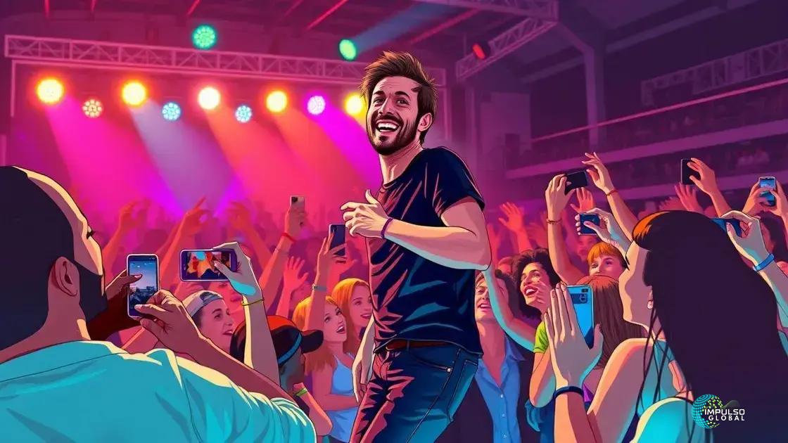 A reação de Chris Martin e a resposta da plateia.