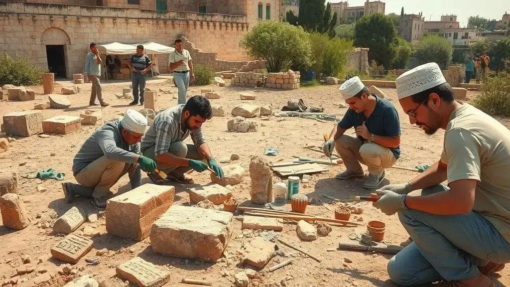 A luta para salvar artefatos históricos em Gaza A luta para salvar artefatos históricos em Gaza