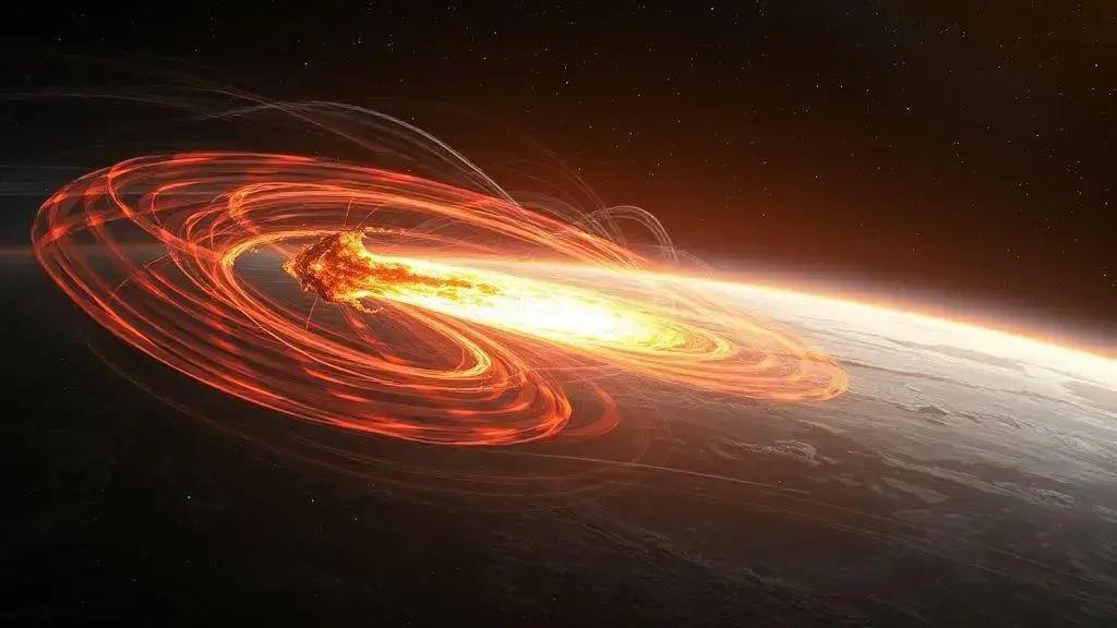 Como o vento solar afeta cometas?