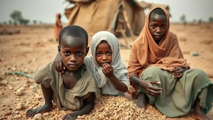 Situação crítica em El Fasher: crianças comem ração animal no Sudão