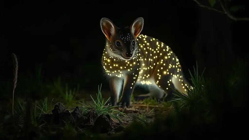 Conheça o quoll-da-Tasmânia, o marsupial que brilha no escuro. Conheça o quoll-da-Tasmânia, o marsupial que brilha no escuro.