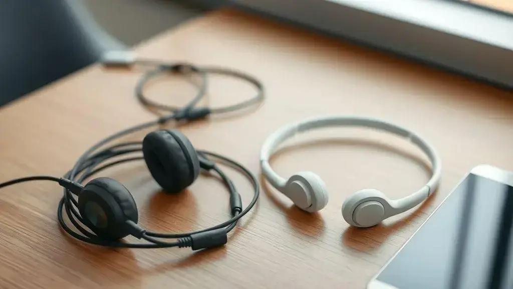 Estilos de conexão: fones TWS e com fio Estilos de conexão: fones TWS e com fio