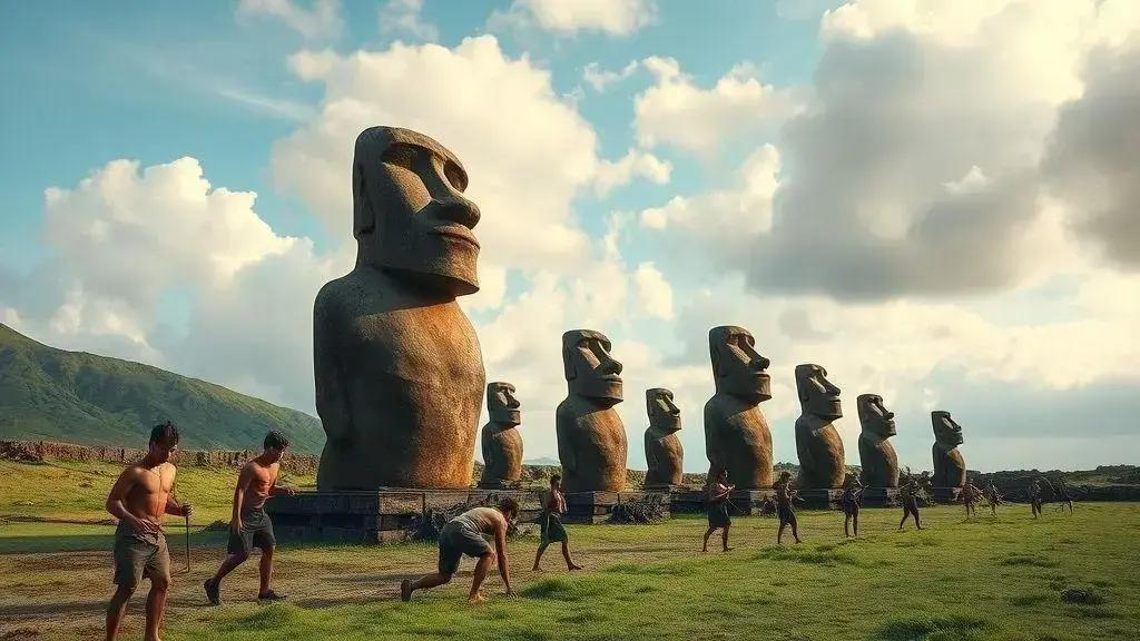 O Mistério do Transporte dos Moais O Mistério do Transporte dos Moais