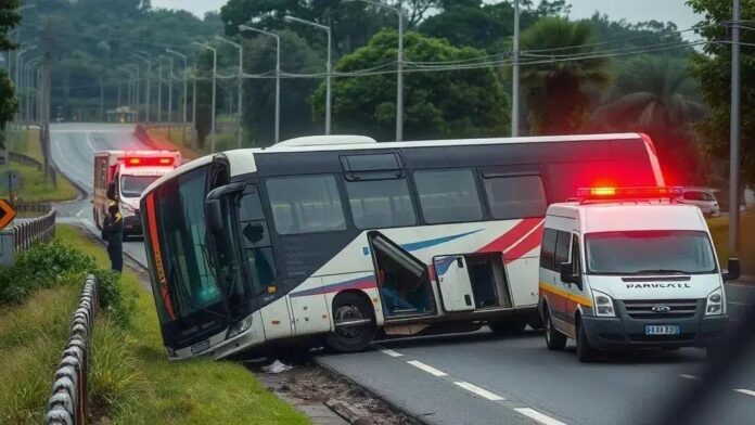 Ônibus com mais passageiros que o permitido tomba em Pernambuco