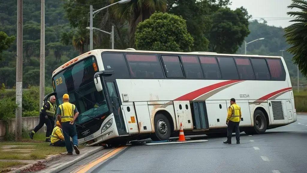 Ônibus transportando excesso de passageiros tombou em Pernambuco