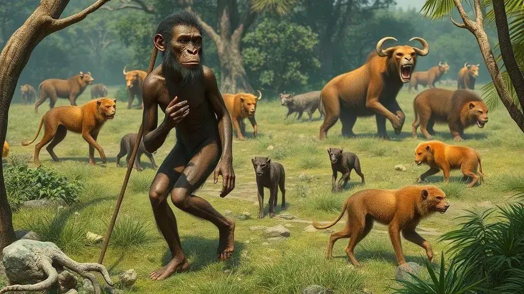 Reavaliação do papel do Homo habilis na cadeia alimentar com base em novas descobertas. Reavaliação do papel do Homo habilis na cadeia alimentar com base em novas descobertas.