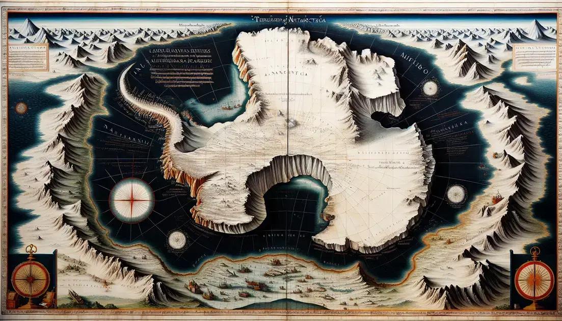 Mapa antigo mostra a Antártida sem gelo
