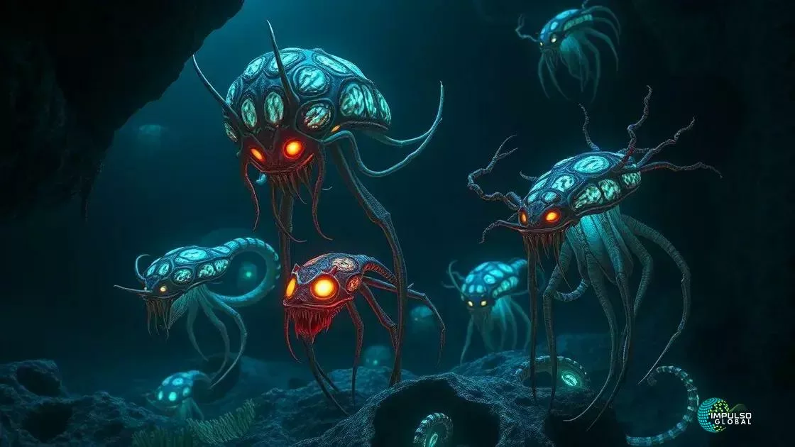 Criaturas alienígenas do fundo do mar