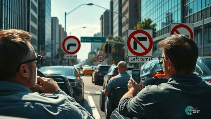 Cidades dos EUA restringem conversões à esquerda para melhorar o trânsito Cidades dos EUA restringem conversões à esquerda para melhorar o trânsito