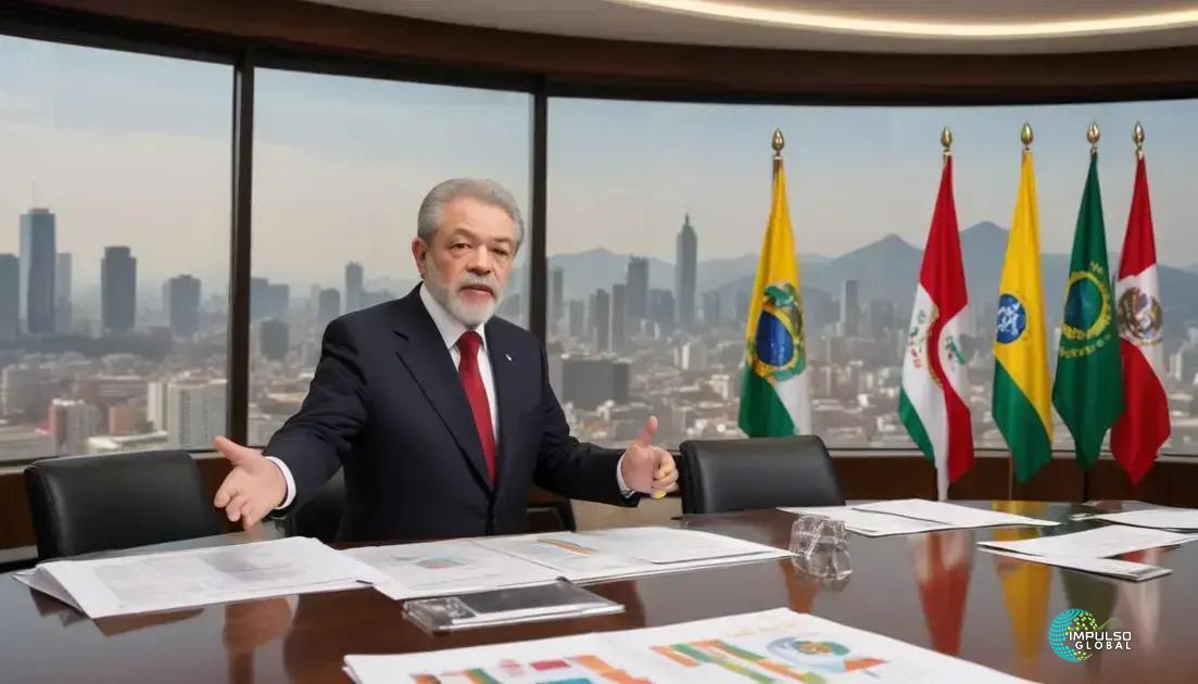 Lula propõe ampliação de acordos comerciais com o México em meio a tarifas dos EUA. Lula propõe ampliação de acordos comerciais com o México em meio a tarifas dos EUA.