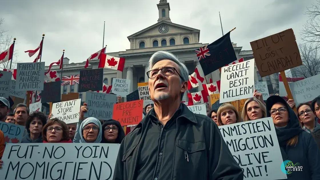 Protestos e receios em relação à imigração Protestos e receios em relação à imigração